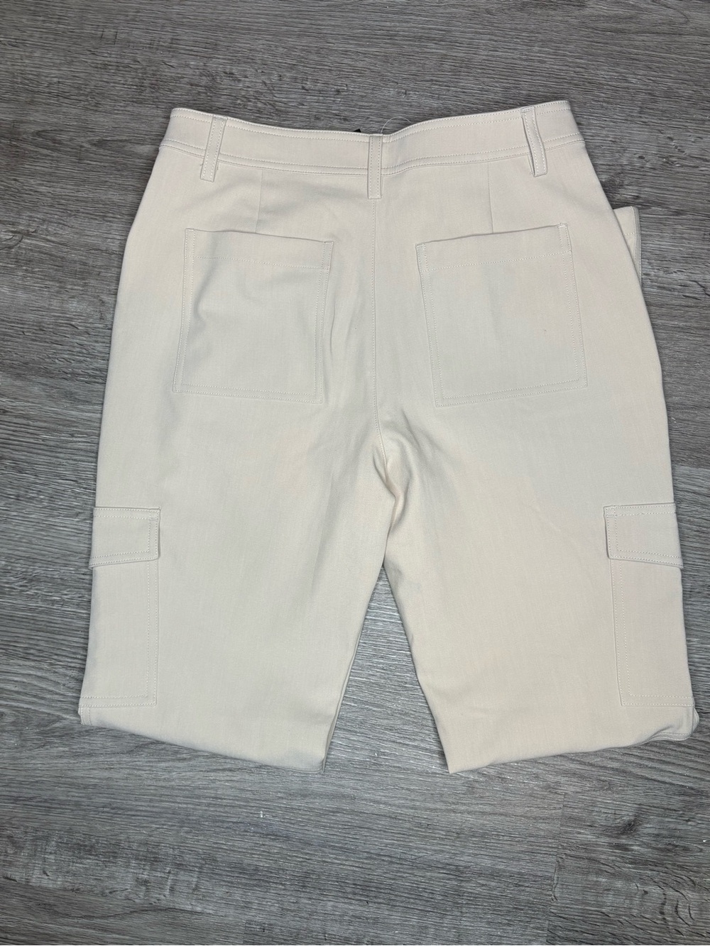 Boston Proper Cream Cargo Pants - Stylish Utility Trousers - Picture 2 of 3